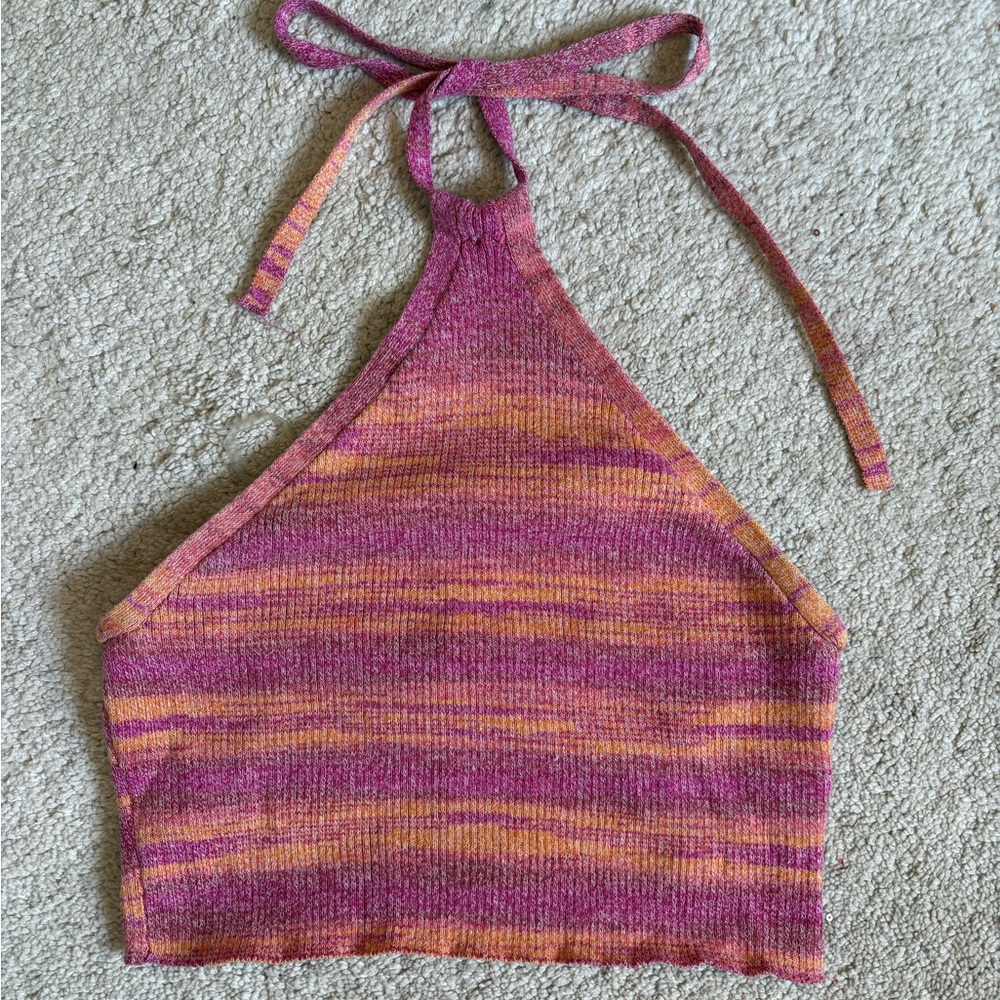 Multicolor Halter Knit Top